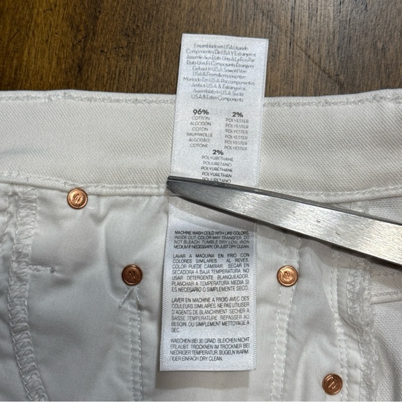 Mother Women's White Rascal Slit Flip Shorts Sz 29 Glass Slipper Raw Hem Cuff - Picture 8 of 12